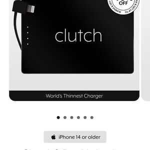 Black Clutch Portable Charger *iPhone 14 and earlier!*